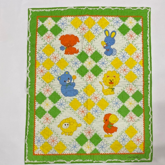 Vintage Quilted Crib Blanket - Picture 1 of 5